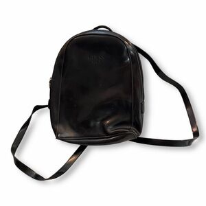 Vintage 90s Guess USA Faux Leather Black Mini Backpack